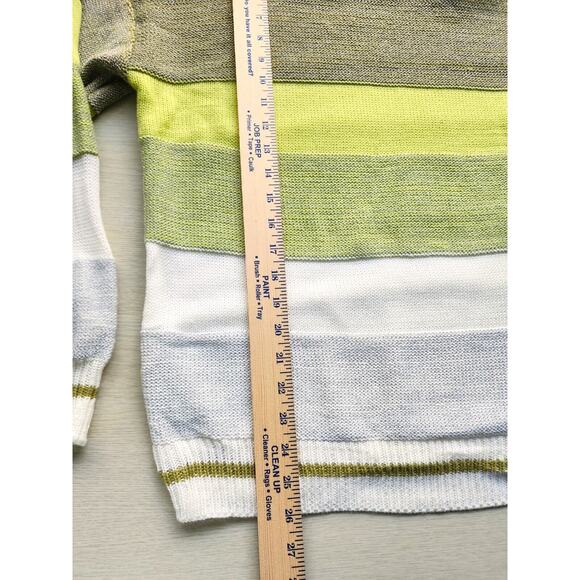 Sweater-Angashion-Striped-Green-Silver-White-Metallic-Long Sleeves - Picture 12 of 15